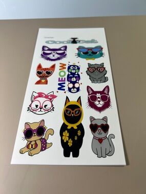 Cool Cats Sticker Sheet - Colorful Cat Designs